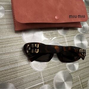 New Miu Miu Brown Sunglasses with Pink Case